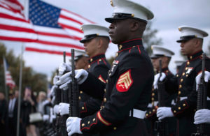 Marines with Flag